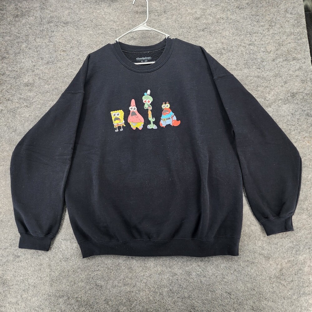 Spongebob Sweatshirt Womens XL Long Sleeve Black Nickelodeon